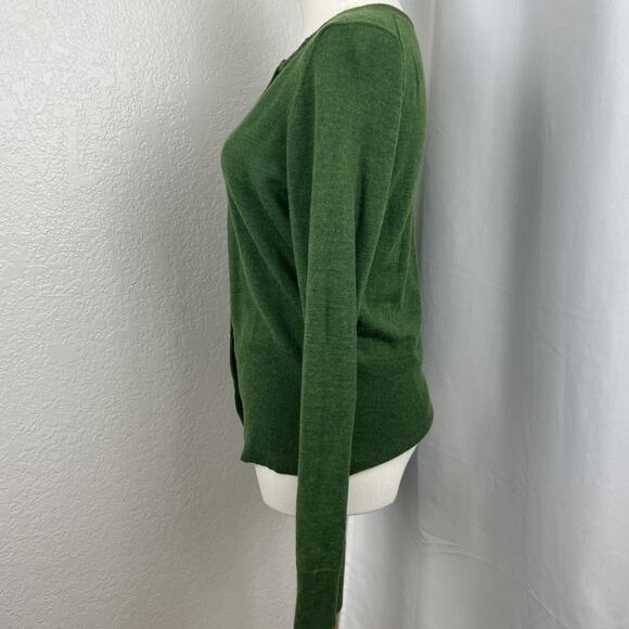 Y2K The Limited Sweater Womens Large Green Wool Blend Cardigan Preppy Schoolgirl - Picture 4 of 11